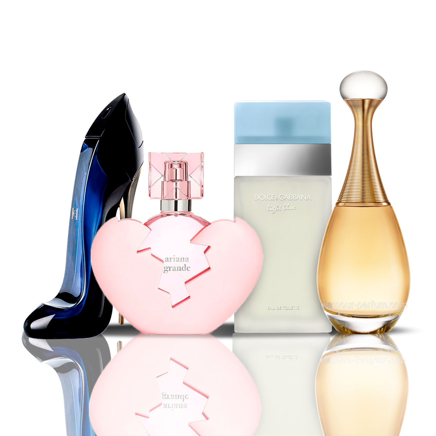 Zestaw 4 Perfum | Thank U Next + Light Blue + Good Girl + J'adore 100 ml